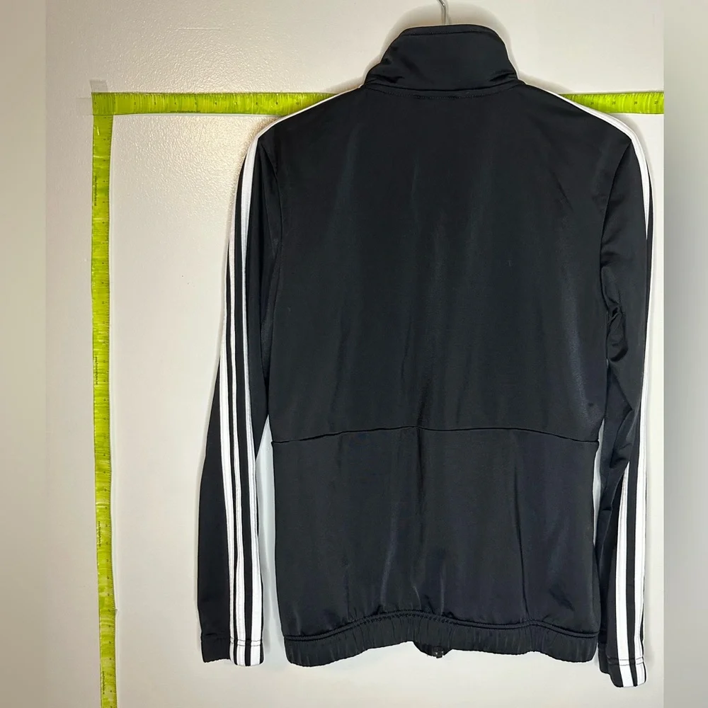Adidas Men's Black Windbreaker with White Stripes - Picture 2 of 4